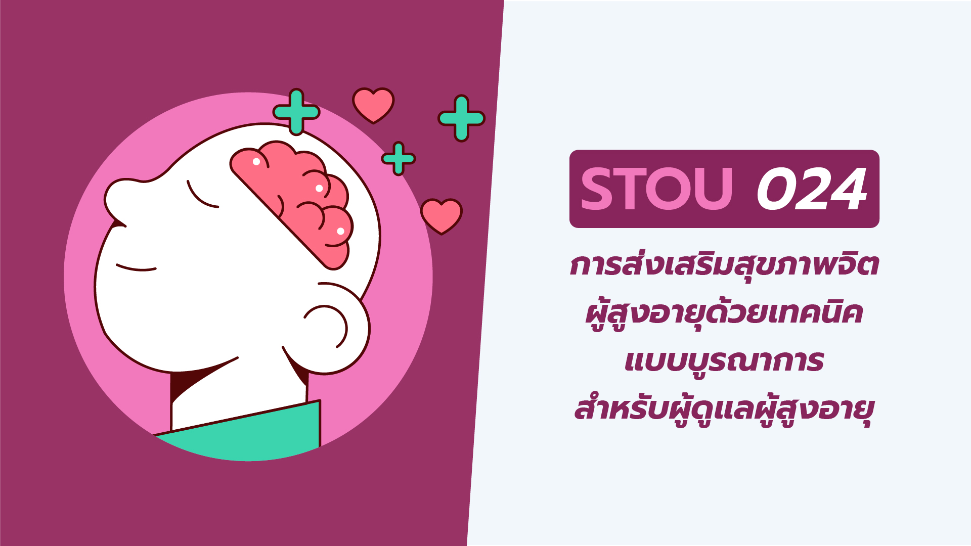 การส่งเสริมสุขภาพจิตผู้สูงอายุด้วยเทคนิคแบบบูรณาการสำหรับผู้ดูแลผู้สูงอายุ | Mental Health Care Enhancement in Elderly with Integrative Techniques for Elderly Caregivers 00665